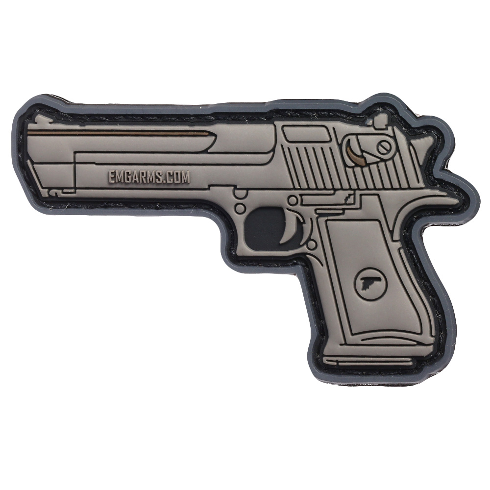 3D Rubber Patch mit Klettflche Desert Eagle .50 Pistole grau/schwarz