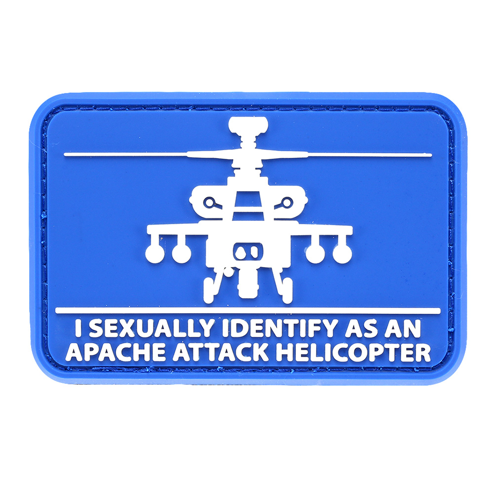 Mil-Spec Monkey 3D Rubber Patch mit Klettflche Helisexual blau/wei