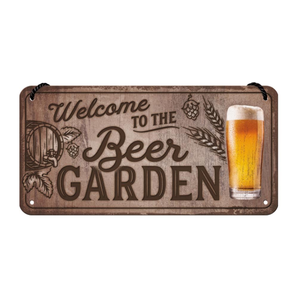 Nostalgic-Art Hngeschild Retro Stil 20 x 10 cm Welcome to the Beer Garden Bild 1