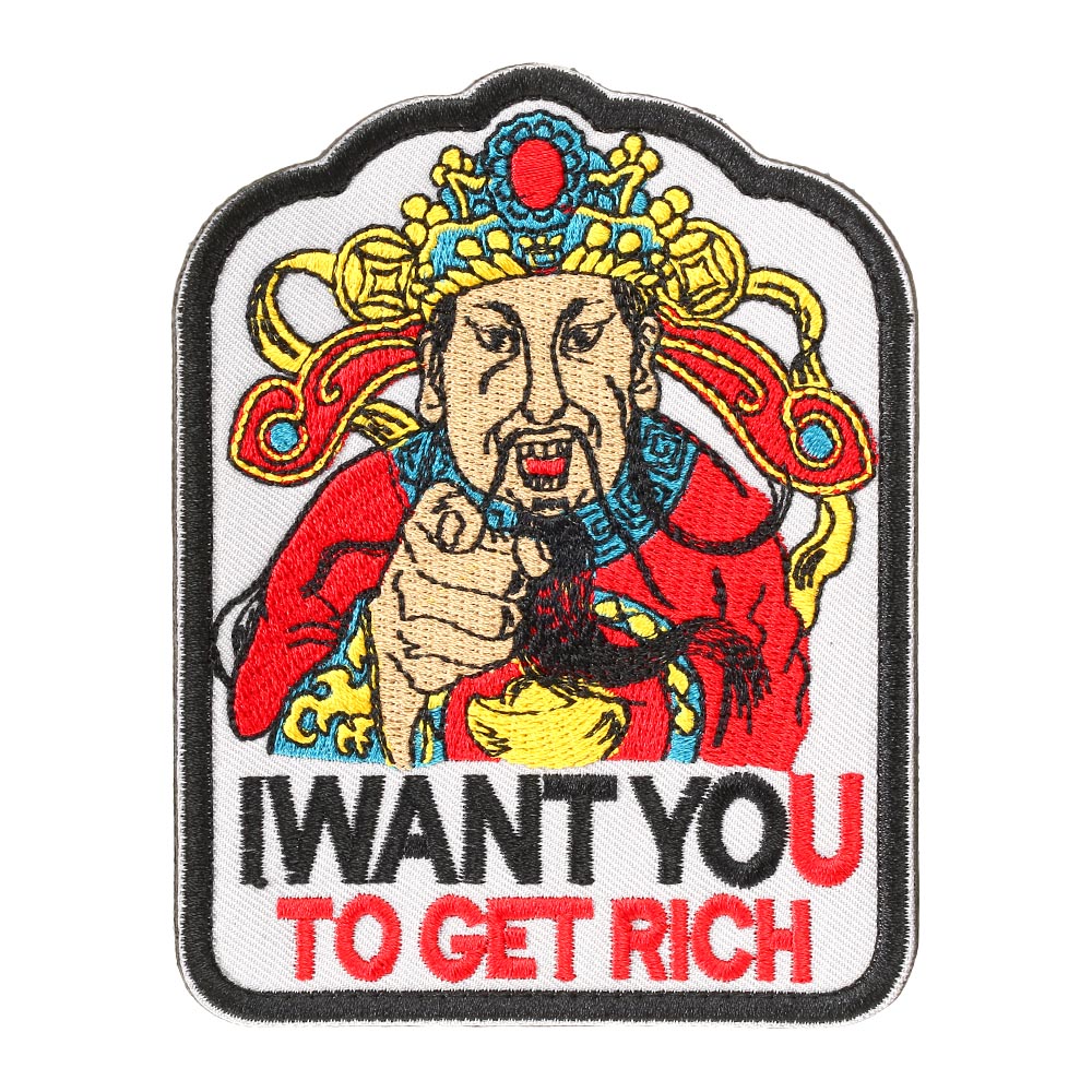 JTG Patch mit Klettflche I Want You To Get Ritch wei/fullcolor