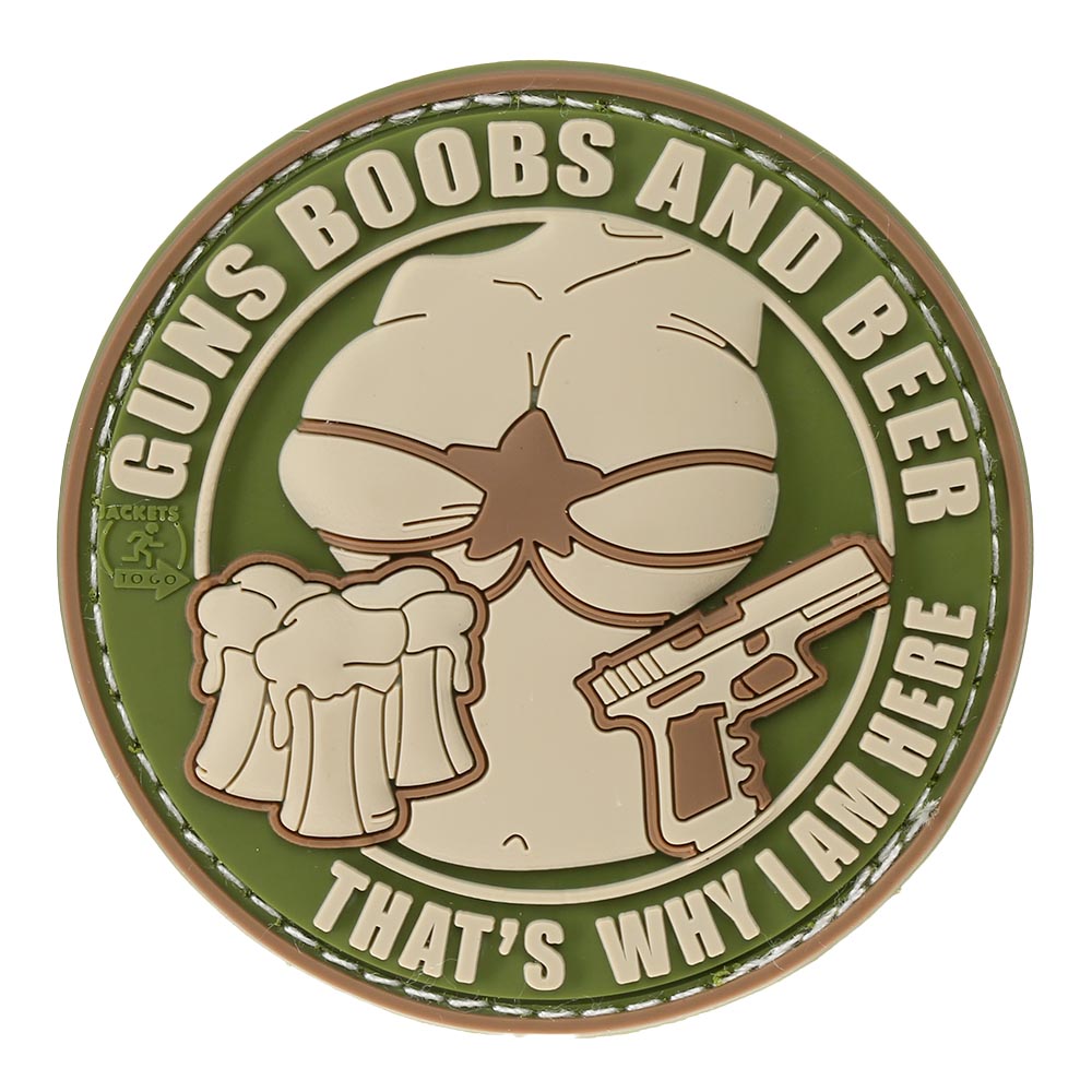 JTG 3D Rubber Patch mit Klettflche Guns, Boobs and Beer multicam