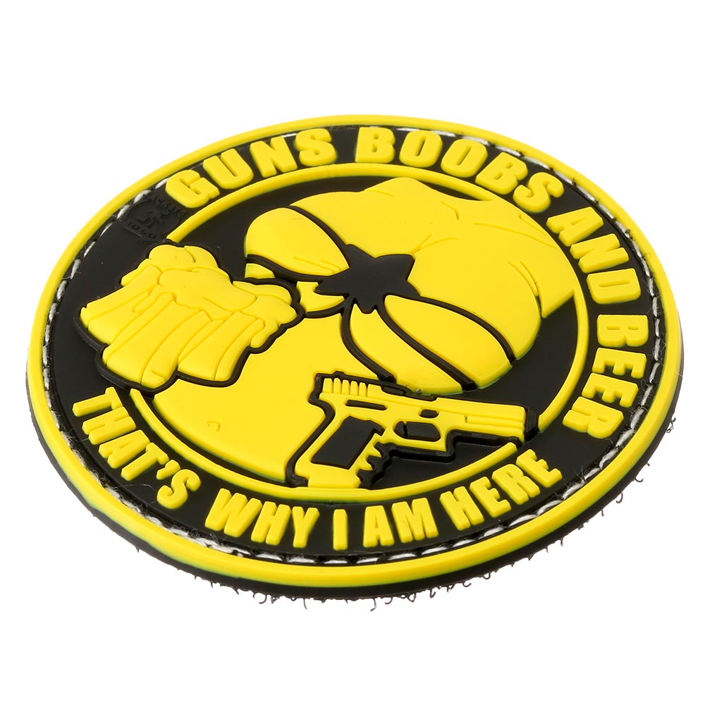 JTG 3D Rubber Patch mit Klettflche Guns, Boobs and Beer schwarz/gelb Bild 1