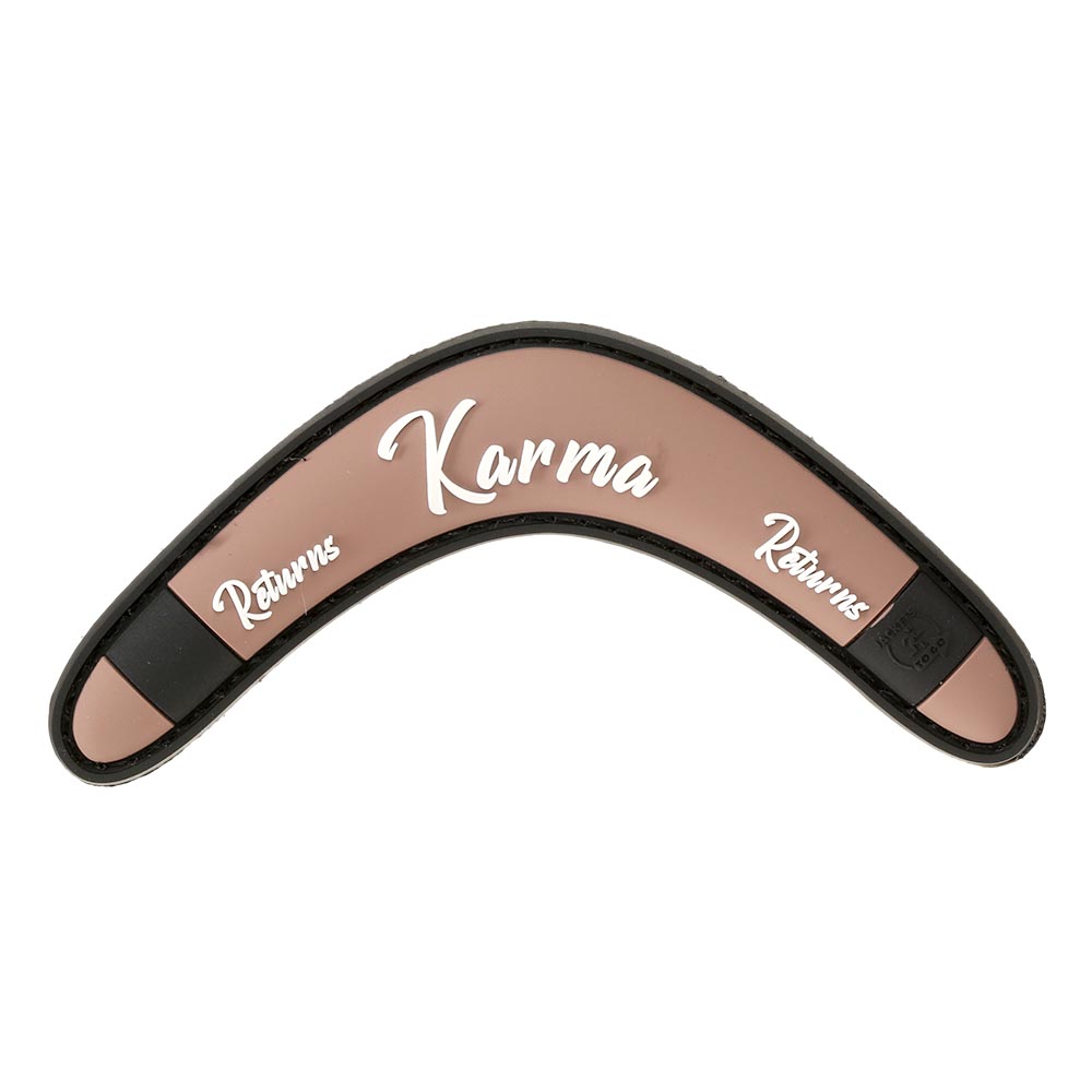 JTG 3D Rubber Patch mit Klettflche Karma Returns Boomerang coffebrown