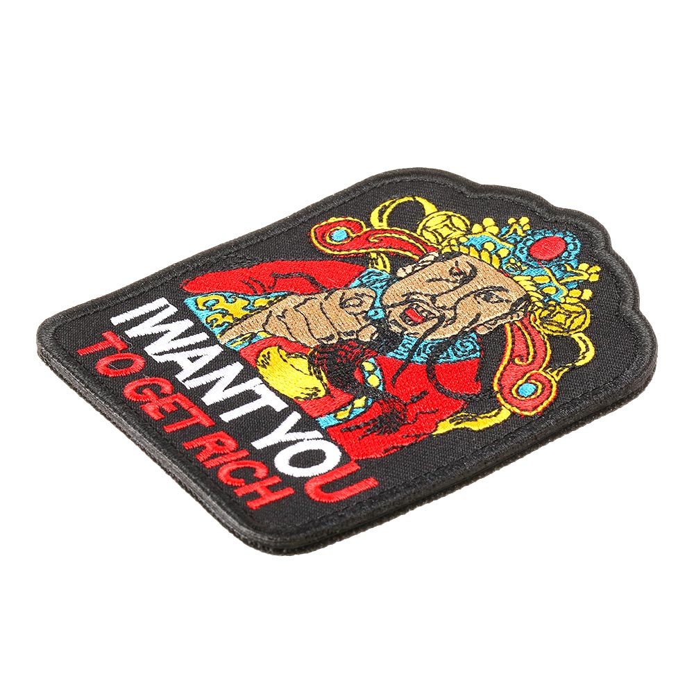 JTG Patch mit Klettflche I Want You To Get Rich schwarz/fullcolor Bild 1