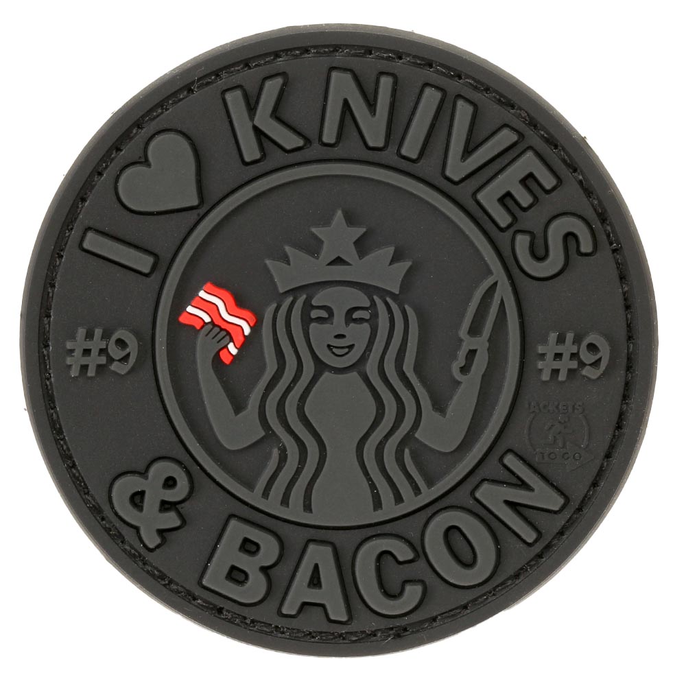 JTG 3D Rubber Patch mit Klettflche I Love Knives and Bacon swat