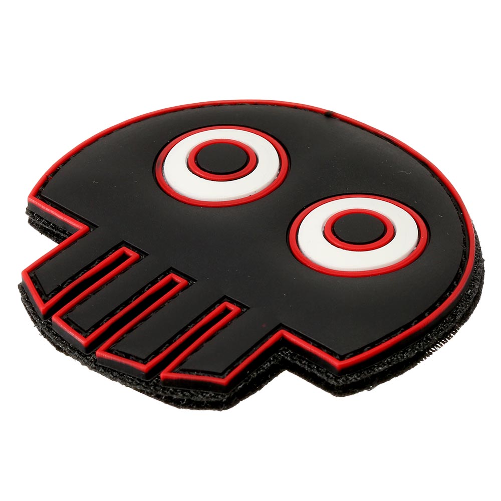 3D Rubber Patch mit Klettflche Big Eye Skull schwarz/rot Bild 1