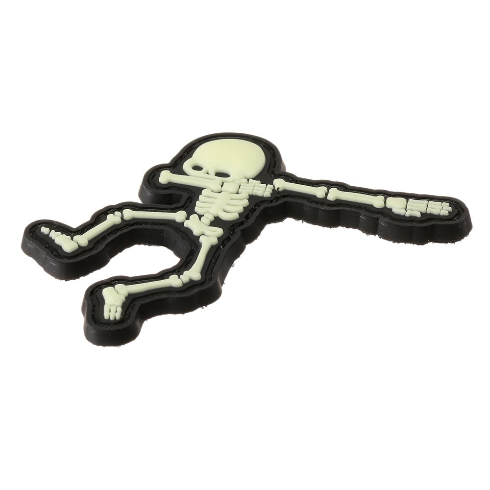 JTG 3D Rubber Patch mit Klettflche Dabbing Skeleton nachleuchtend Bild 1