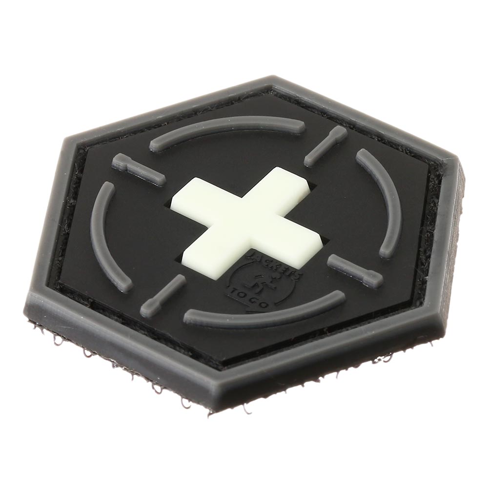 JTG 3D Rubber Patch Hexagon mit Klettflche Tactical Medic Red Cross nachleuchtend Bild 1