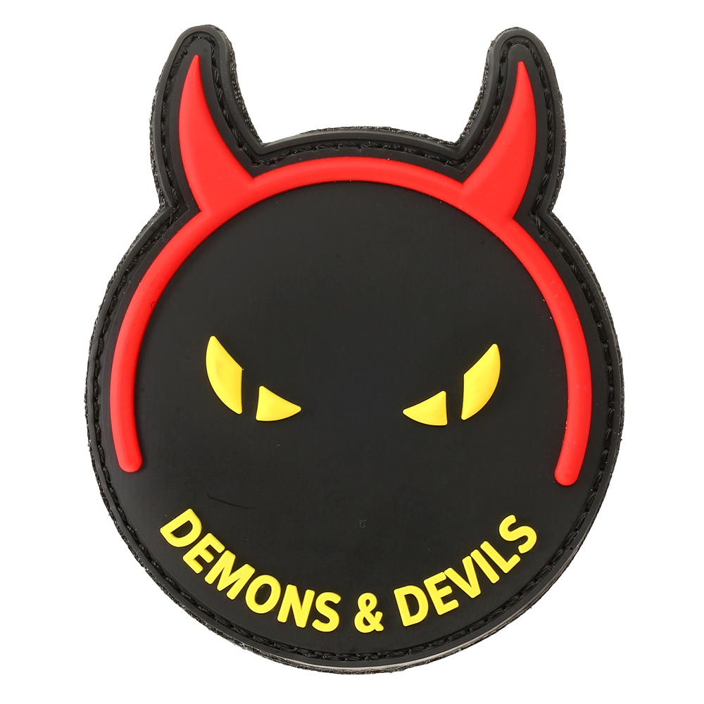 3D Rubber Patch mit Klettflche Demons & Devils schwarz/gelb/rot