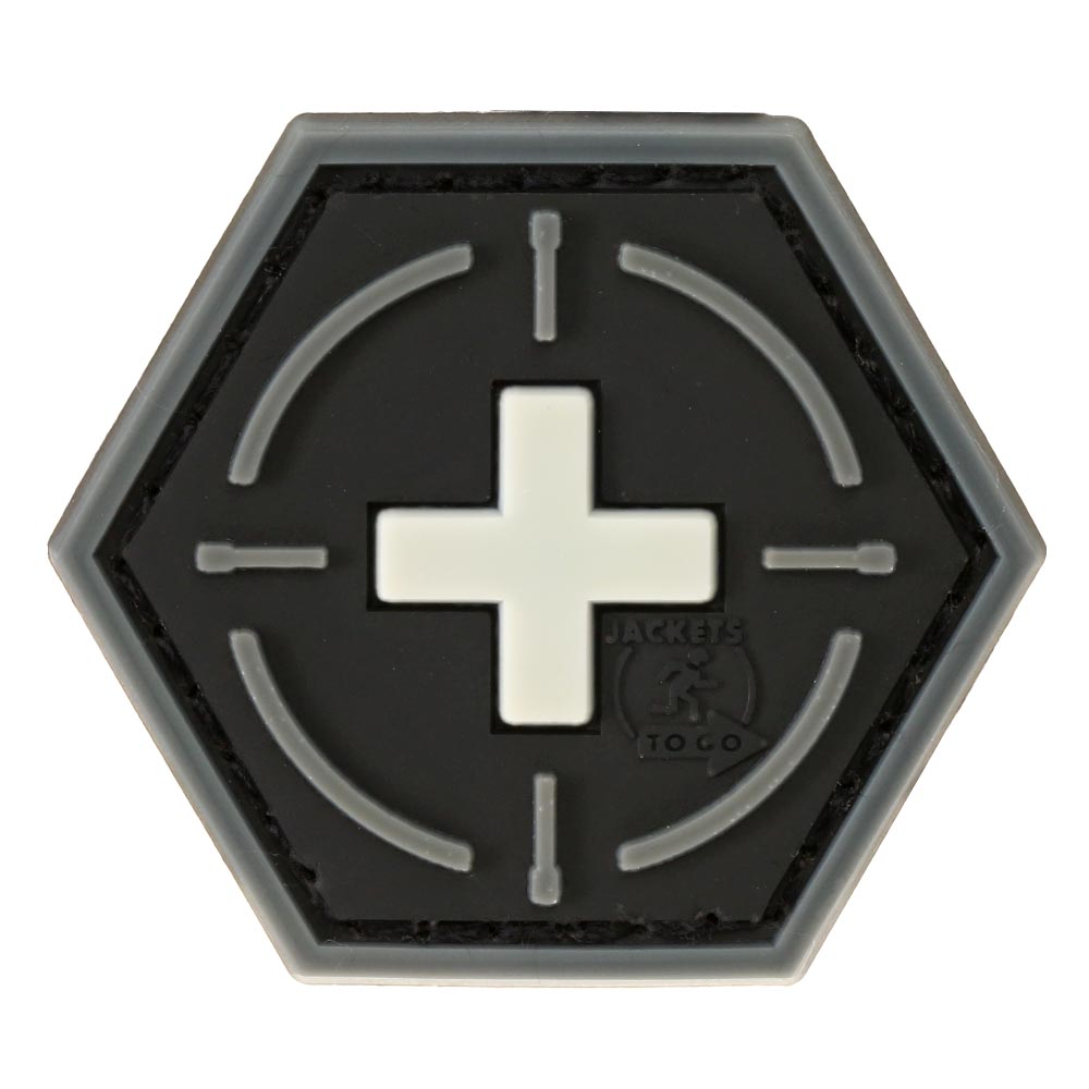 JTG 3D Rubber Patch Hexagon mit Klettflche Tactical Medic Red Cross schwarz/wei