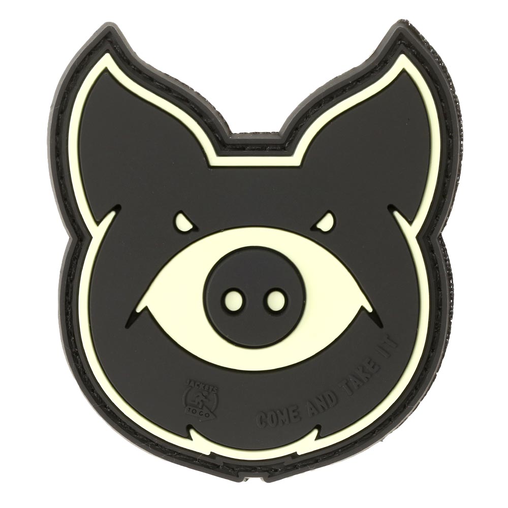 JTG 3D Rubber Patch mit Klettflche Monster Pig nachleuchtend