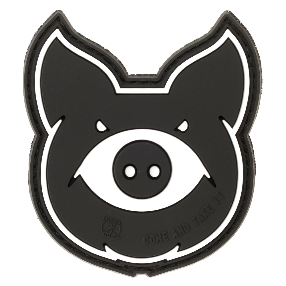 JTG 3D Rubber Patch mit Klettflche Monster Pig schwarz/wei