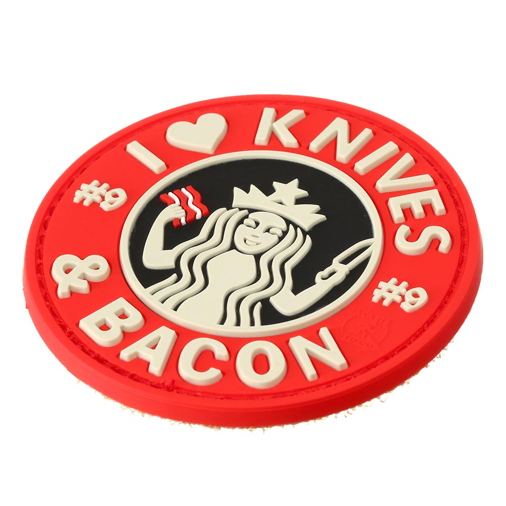 JTG 3D Rubber Patch mit Klettflche I Love Knives and Bacon fullcolor Bild 1