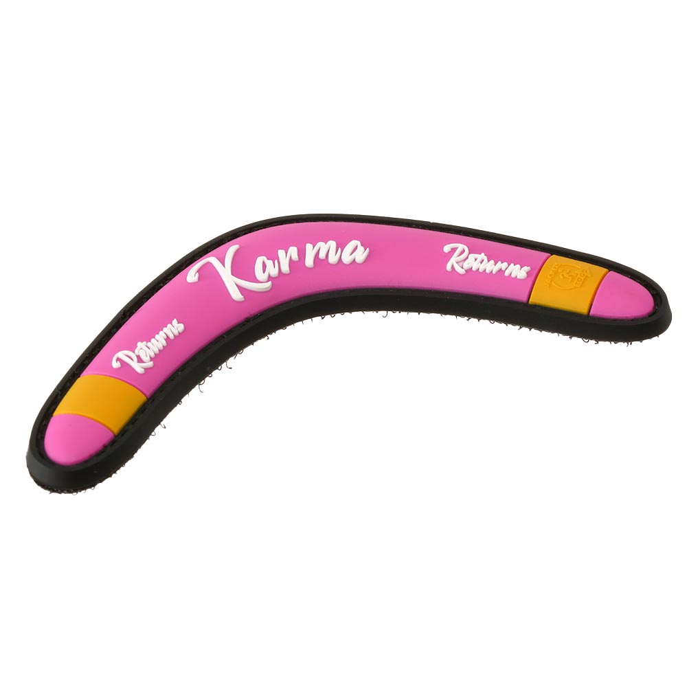 JTG 3D Rubber Patch mit Klettfläche Karma Returns Boomerang pink Bild 1