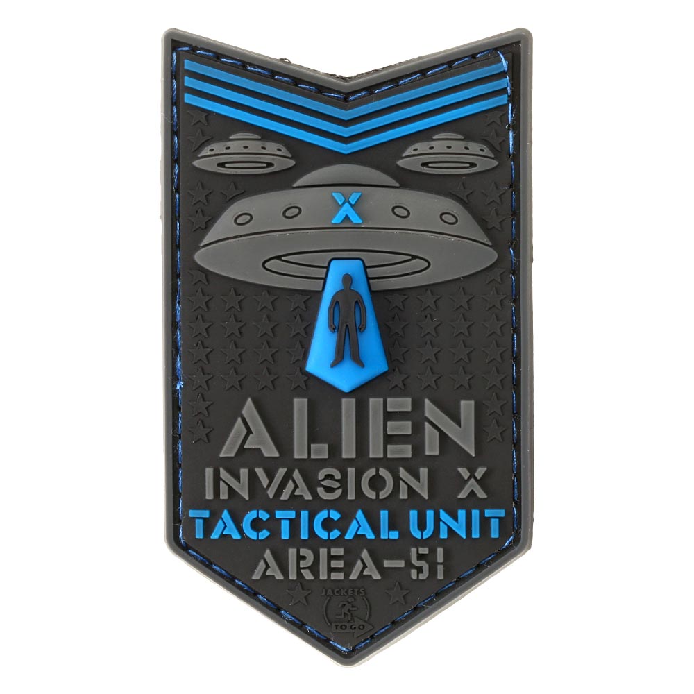 JTG 3D Rubber Patch mit Klettflche Alien Invasion X-Files Tactical schwarz/blau