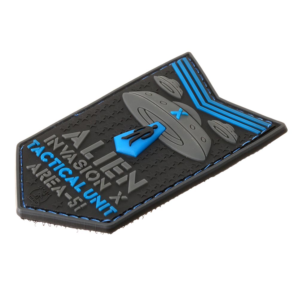 JTG 3D Rubber Patch mit Klettflche Alien Invasion X-Files Tactical Unit blue Bild 1