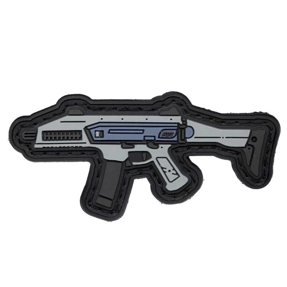 3D Rubber Patch mit Klettflche EVO3 A1 Maschinenpistole grau/schwarz