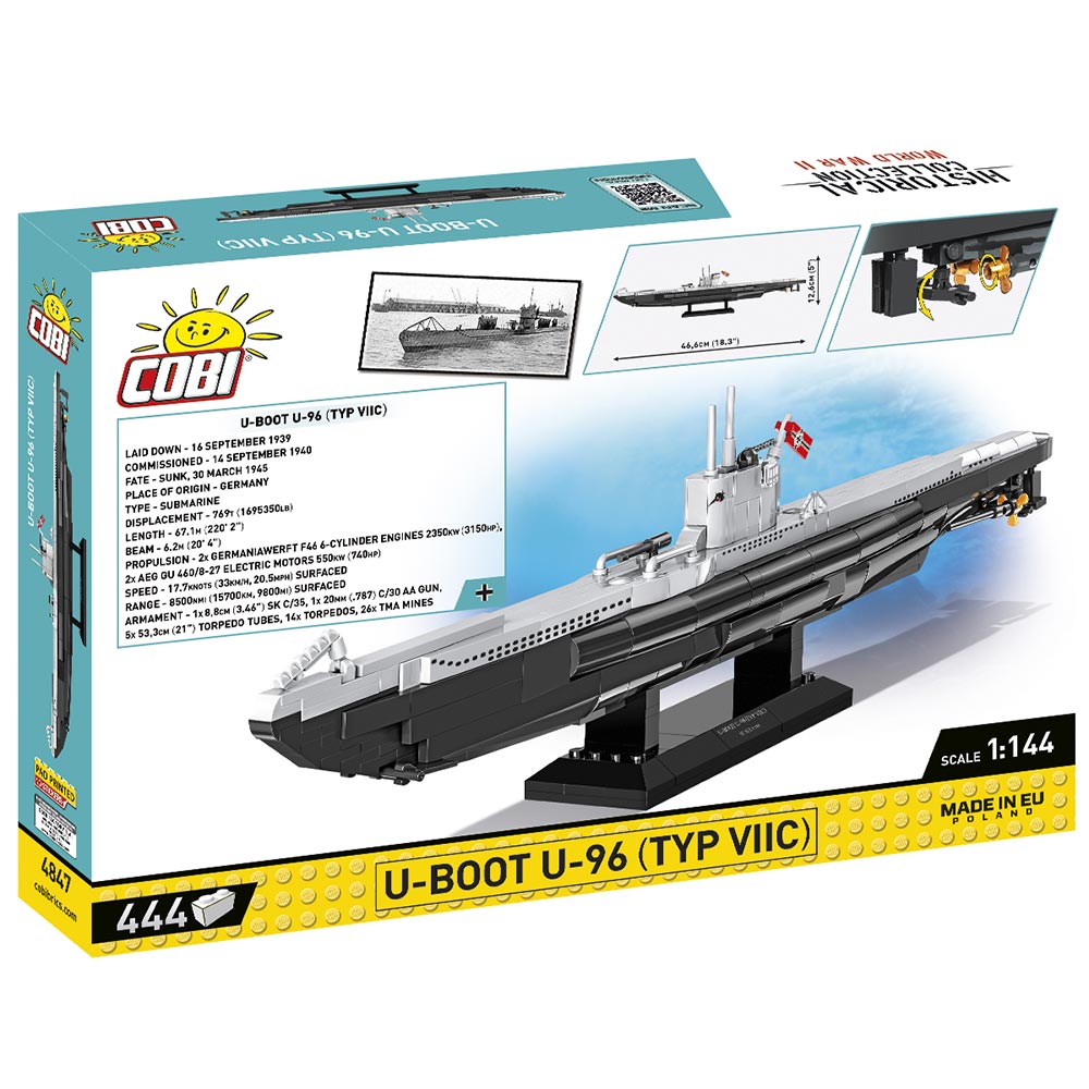 Cobi Historical Collection Bausatz U-Boot U-96 Typ VII C 444 Teile 4847 Bild 2