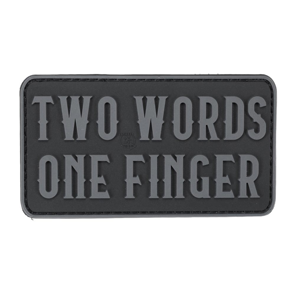 JTG 3D Rubber Patch mit Klettflche Two Words one Finger blackops