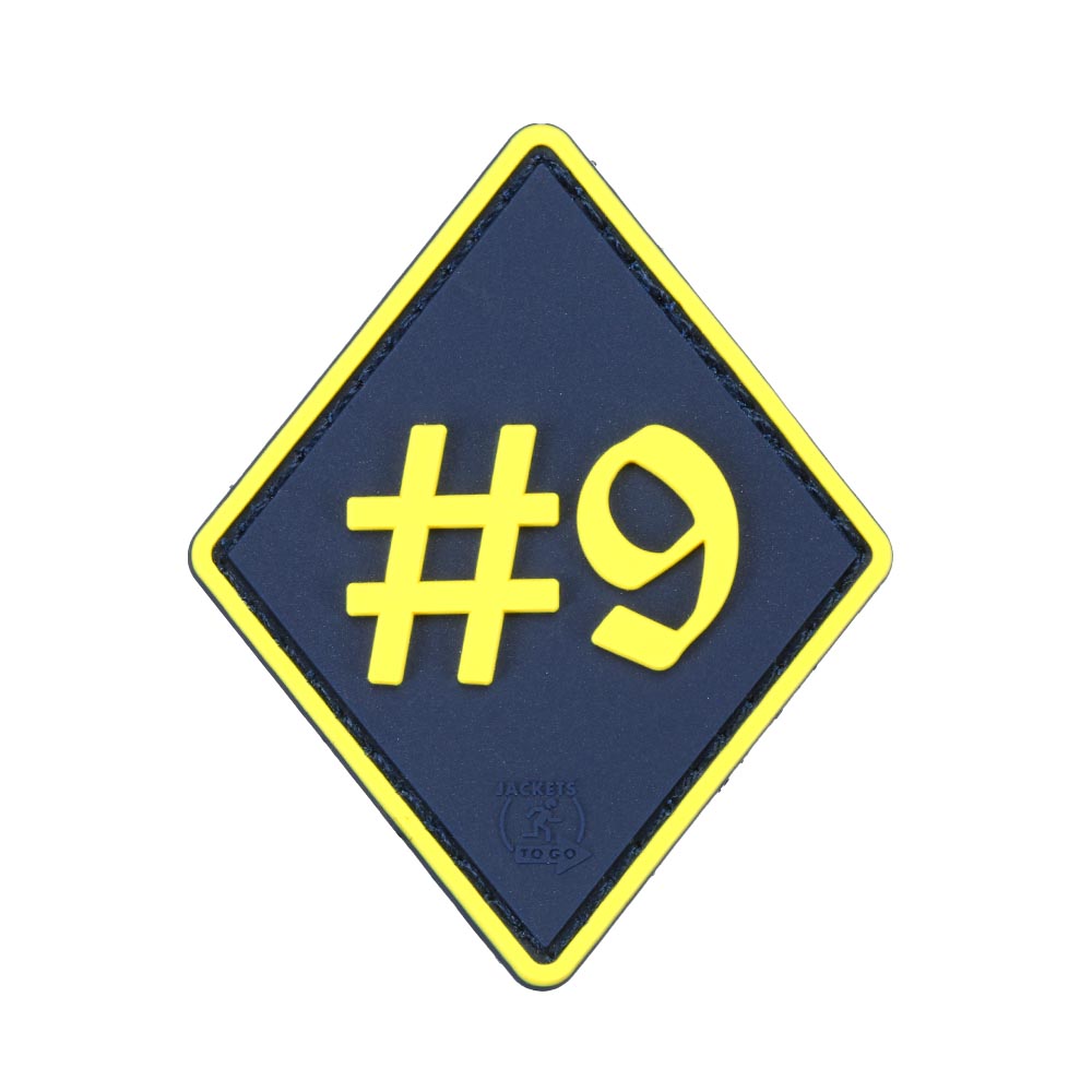 JTG 3D Rubber Patch mit Klettflche Number 9 blau/gelb