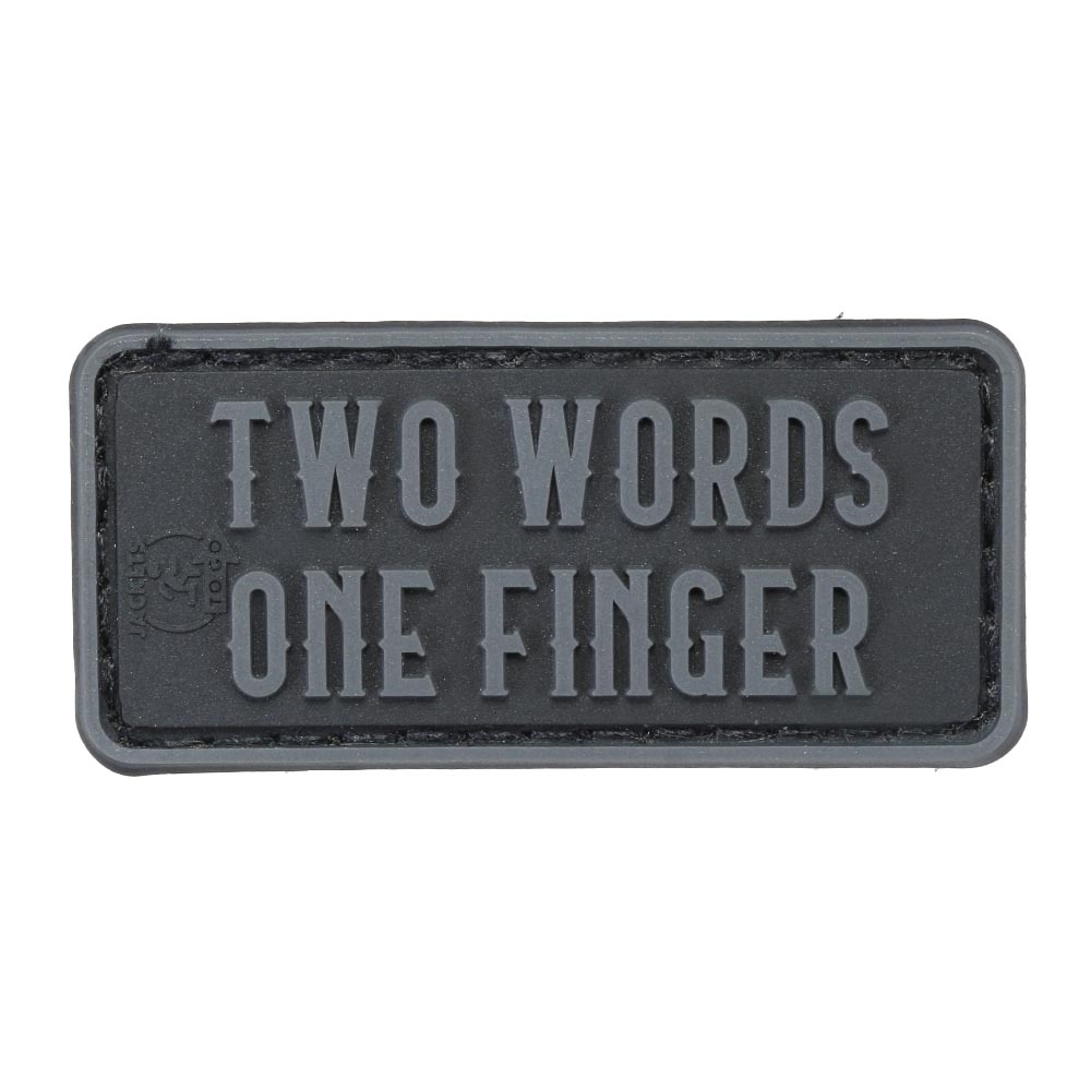 JTG 3D Rubber Patch mit Klettflche Two Words one Finger micro blackops