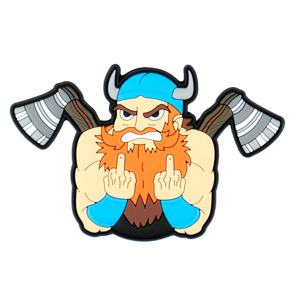 101 INC. 3D Rubber Patch mit Klettflche Angry Viking fullcolor