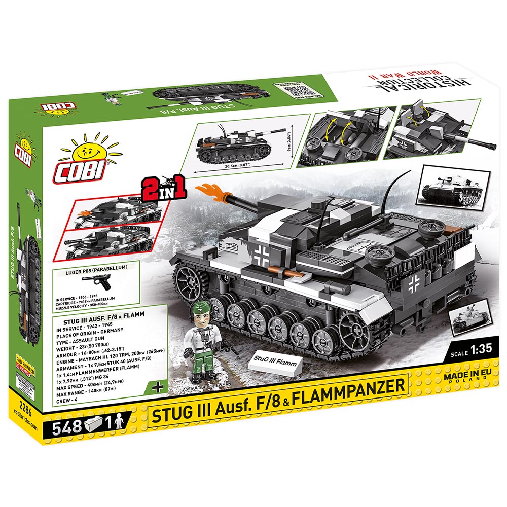 Cobi Historical Collection Bausatz Panzer Sturmgeschtz III Ausf. F/8 / Flammpanzer 2in1 548 Teile 2286 Bild 3