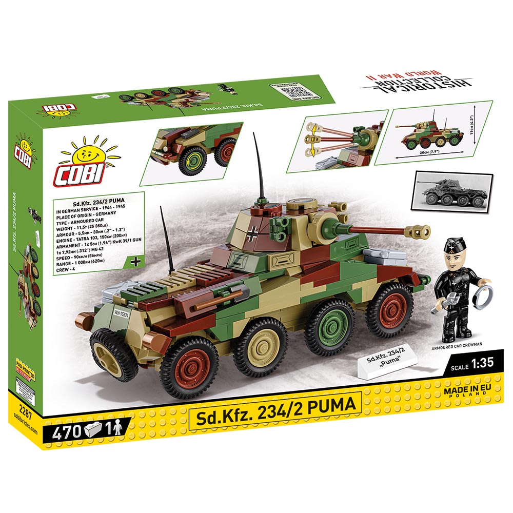 Cobi Historical Collection Bausatz Radpanzer Sd.Kfz. 234/2 Puma 470 Teile 2287 Bild 3