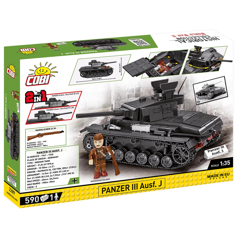 Cobi Historical Collection Bausatz Panzer III Ausf. J 2in1 590 Teile 2289 Bild 3