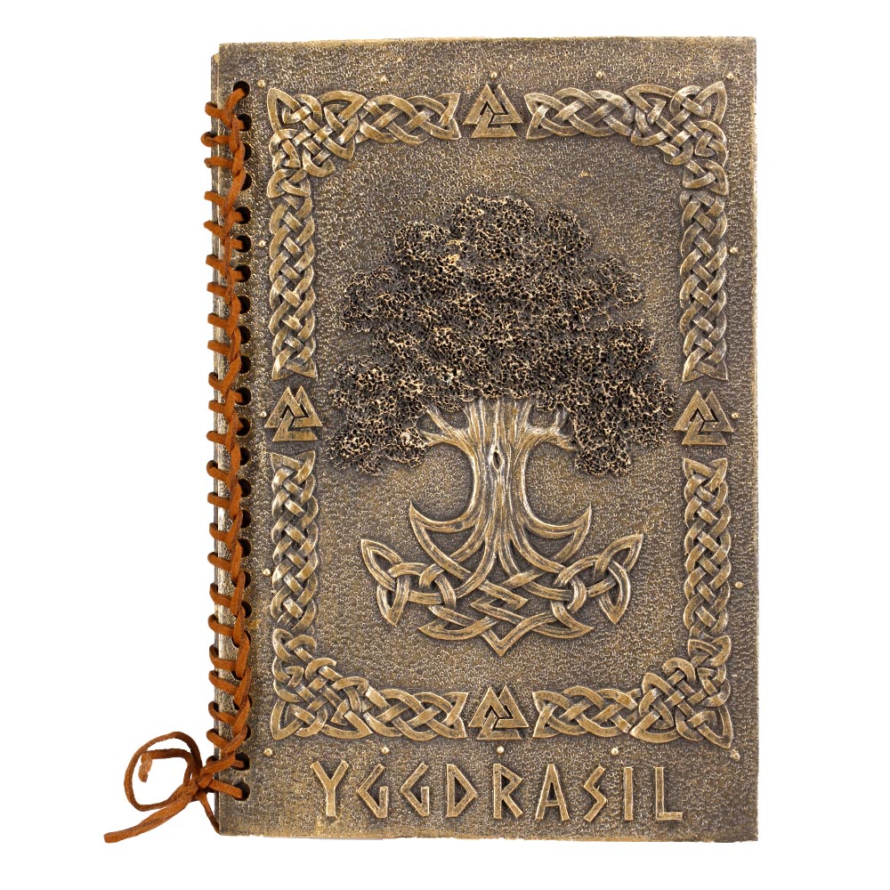 Keltisches Notizbuch Yggdrasil mit Lederbindung 16 x 22 x 2 cm braun Bild 1