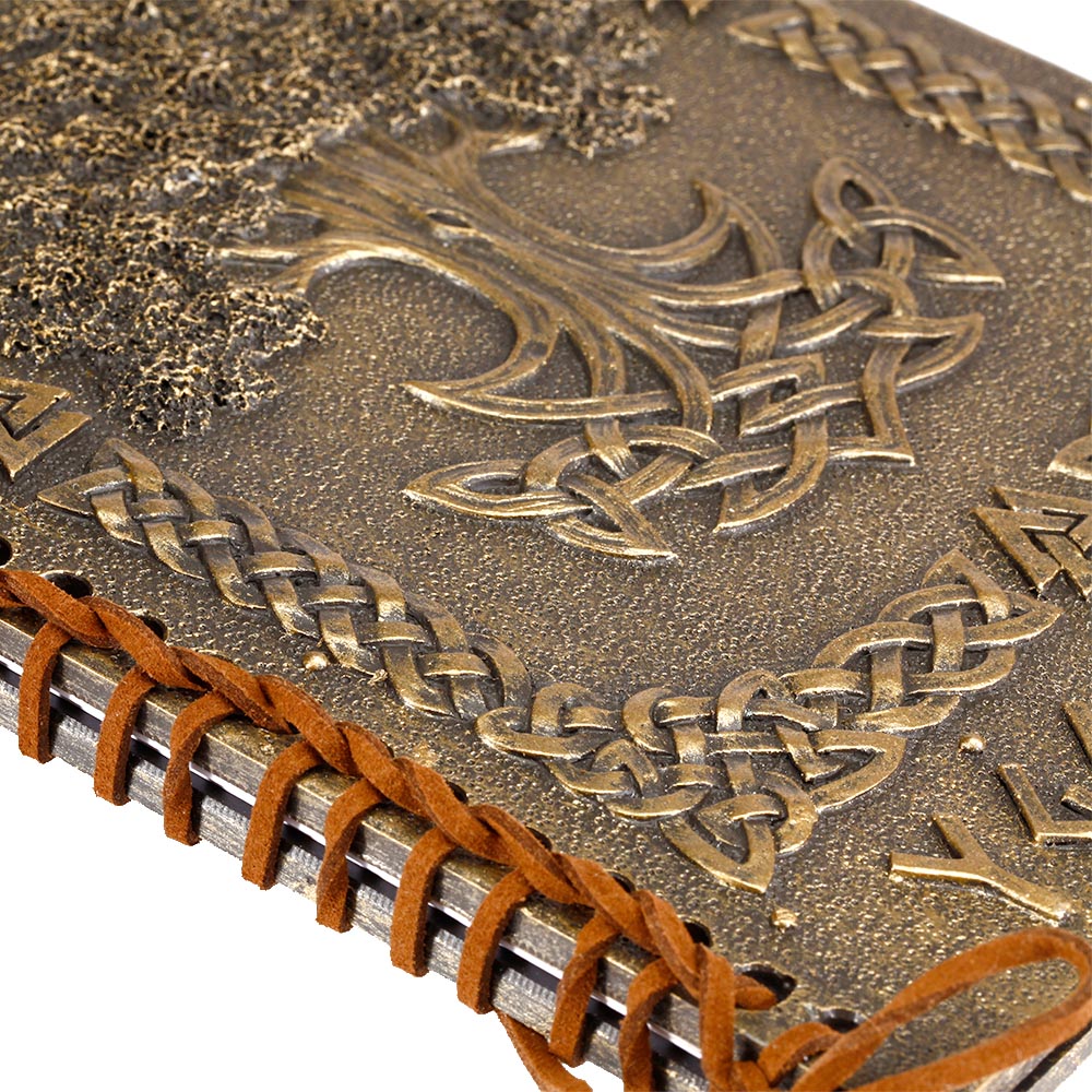 Keltisches Notizbuch Yggdrasil mit Lederbindung 16 x 22 x 2 cm braun Bild 5