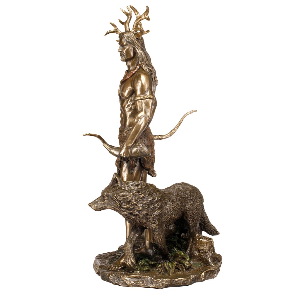 Dekofigur Herne keltischer Gott der Jagd 30 cm bronziert coloriert Bild 3