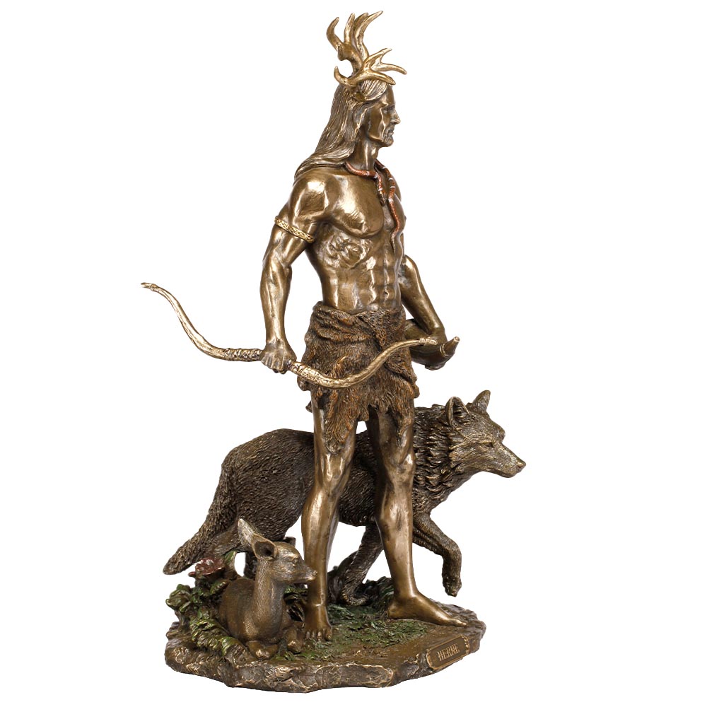 Dekofigur Herne keltischer Gott der Jagd 30 cm bronziert coloriert Bild 6