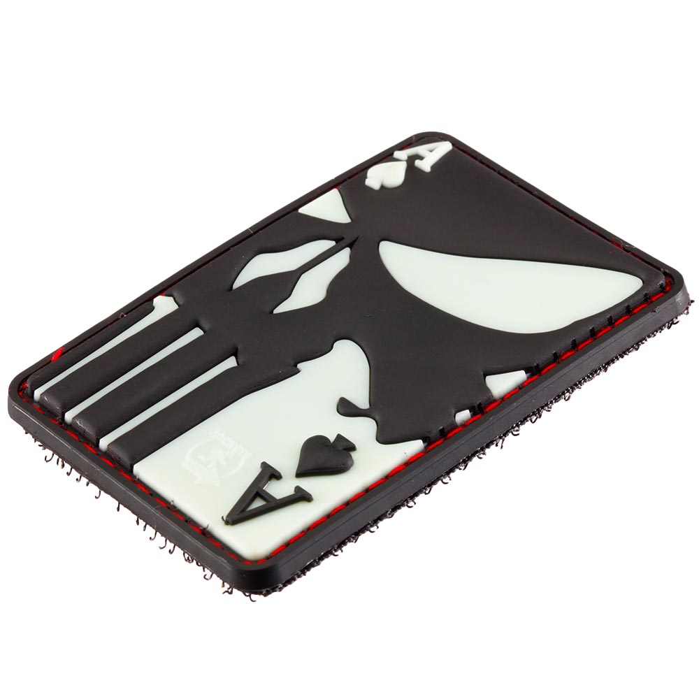 JTG 3D Rubber Patch mit Klettflche Punisher Ace of Spades II nachleuchtend Bild 1