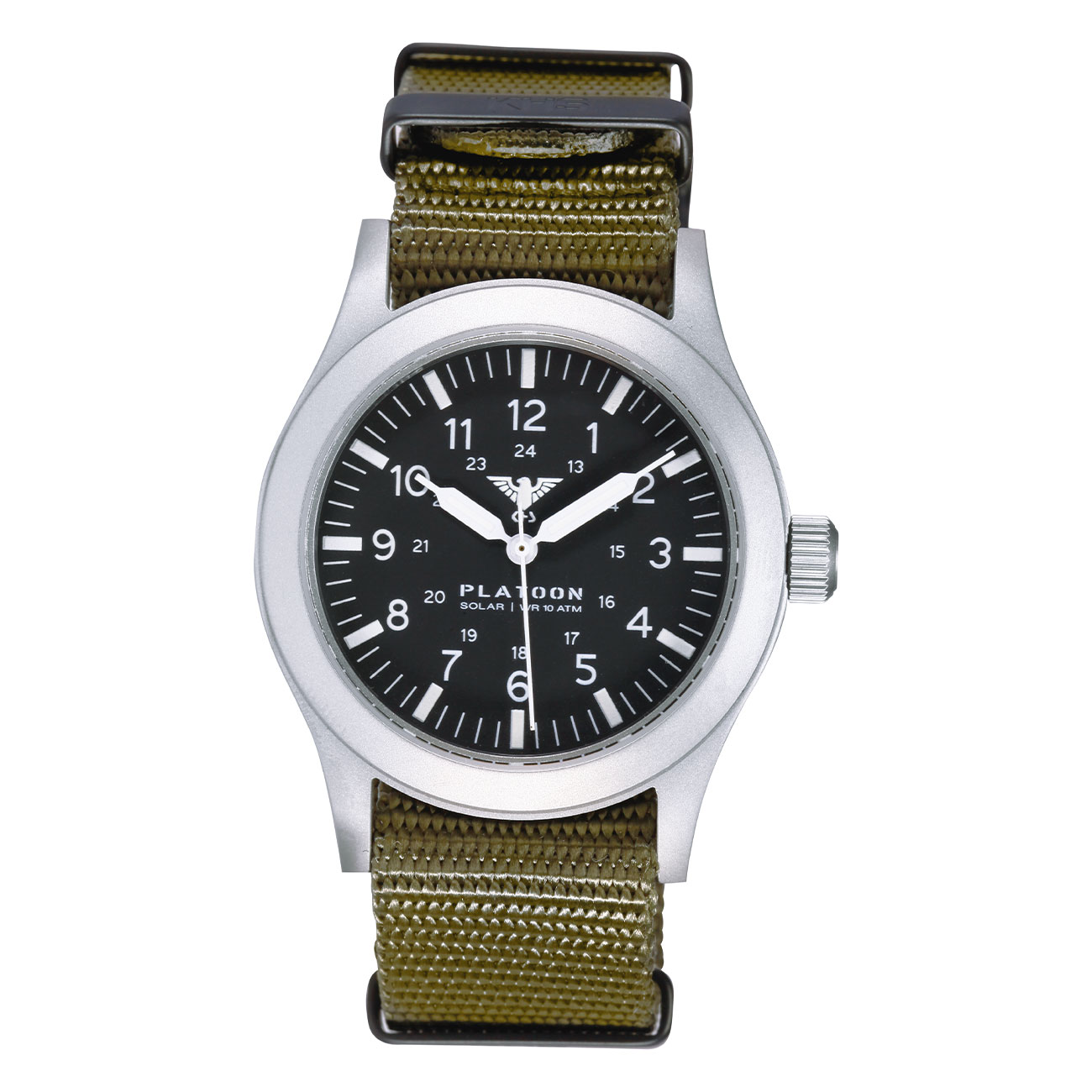 KHS Armbanduhr Platoon Steel Solar Natoband steingrau-oliv