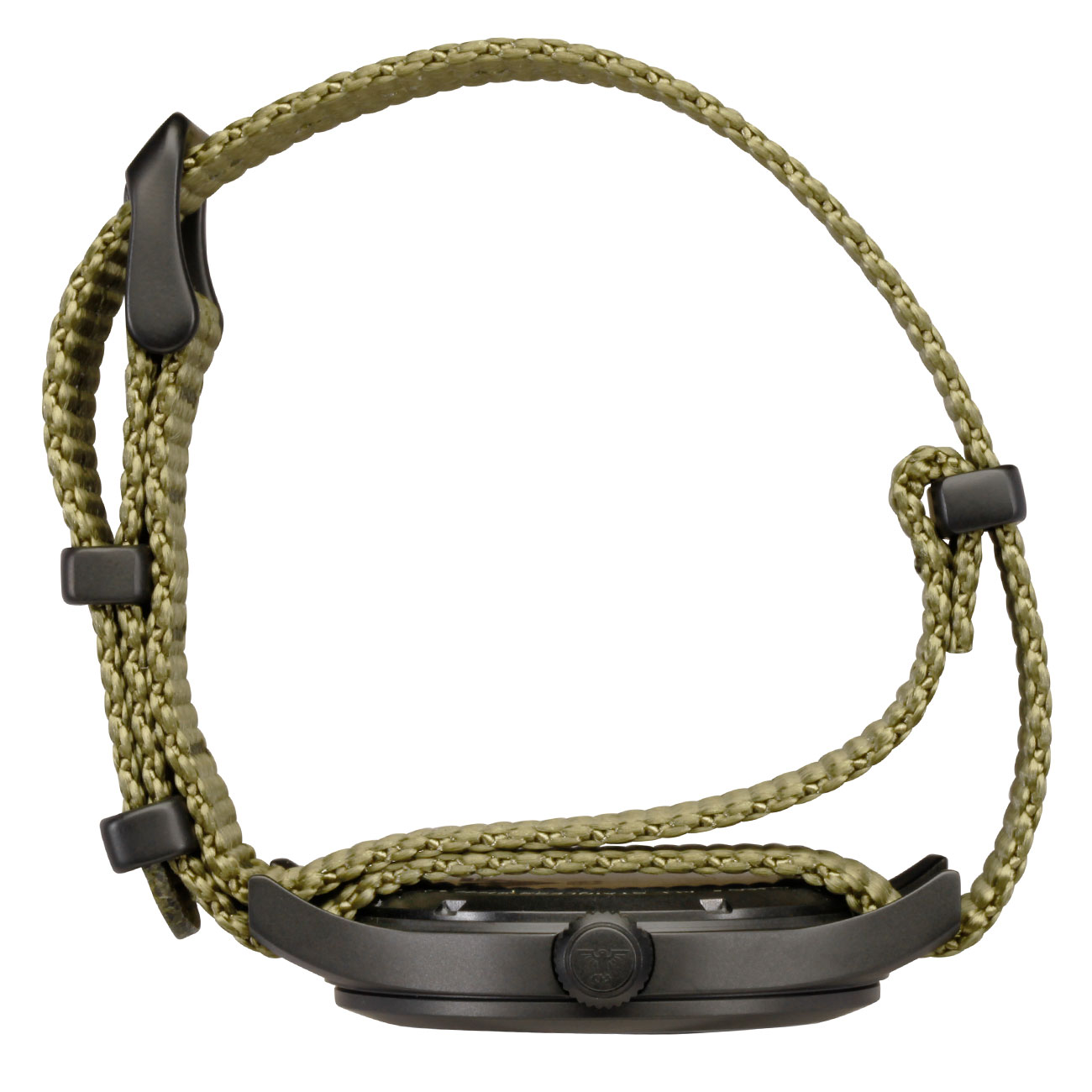 KHS Armbanduhr Platoon Black Steel Solar Natoband steingrau-oliv Bild 2