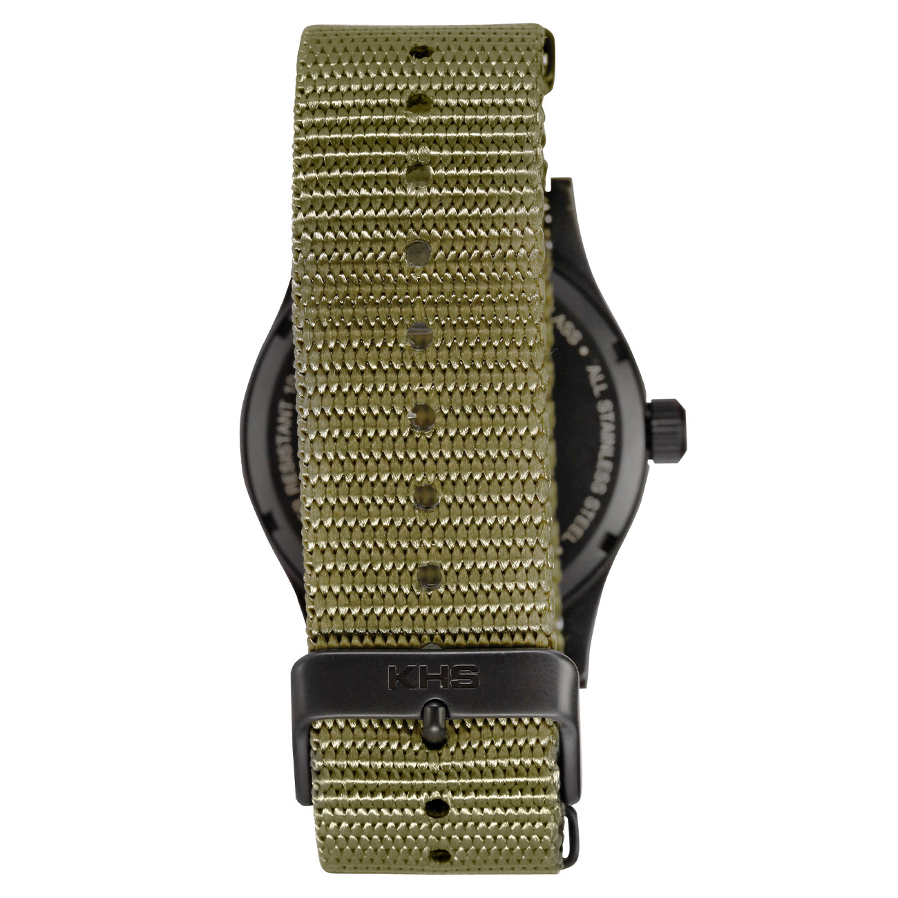 KHS Armbanduhr Platoon Black Steel Solar Natoband steingrau-oliv Bild 4