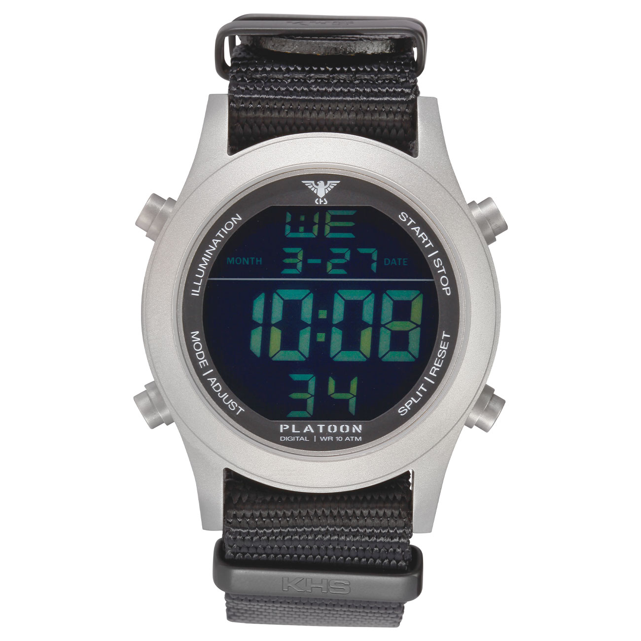 KHS Armbanduhr Platoon Steel Digital Natoband schwarz