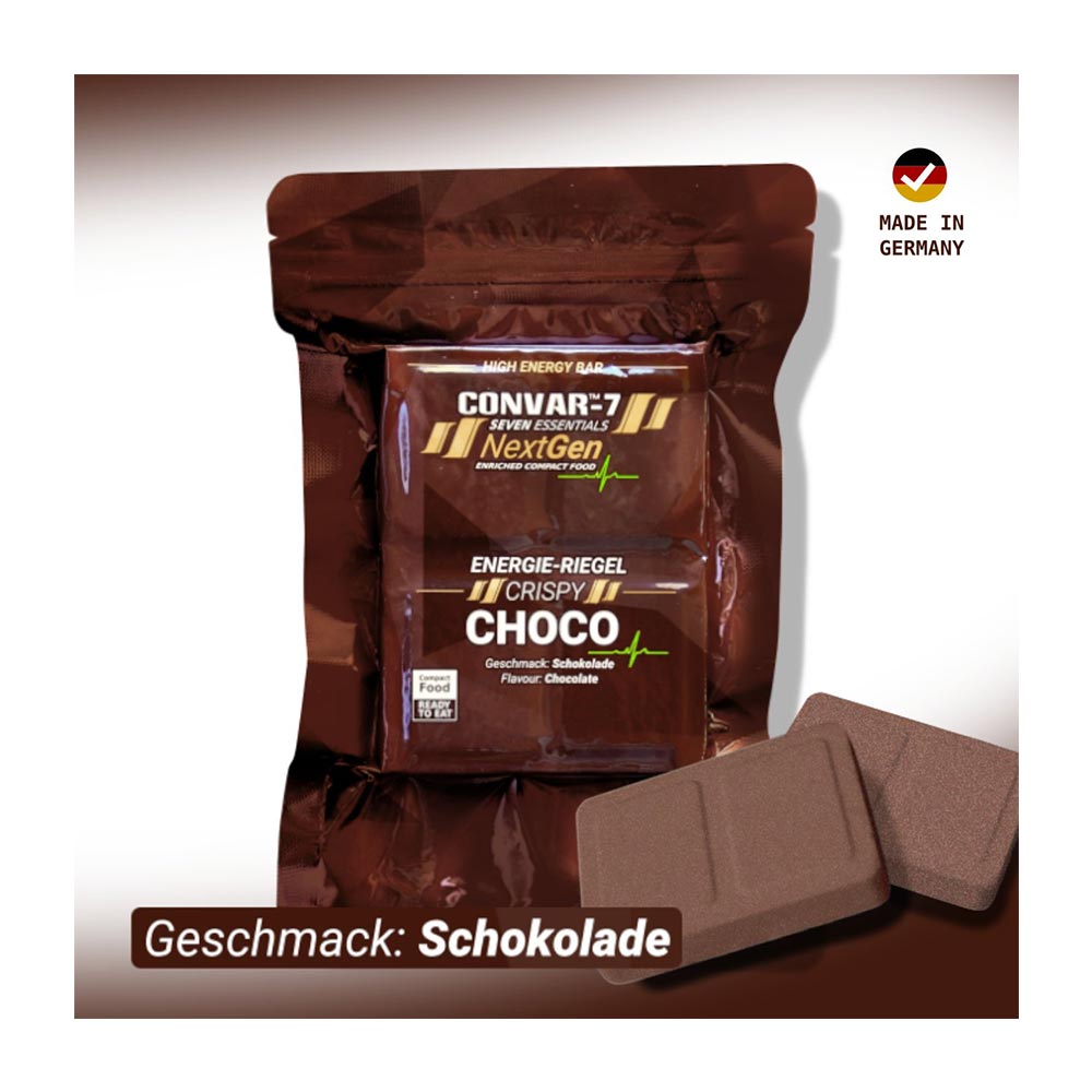 Convar-7 Riegel High Energy Bar NextGen Schokolade 120 g Langzeitlebensmittel - Ideal fr Outdoor, Notvorrat und Krisenvorsorge