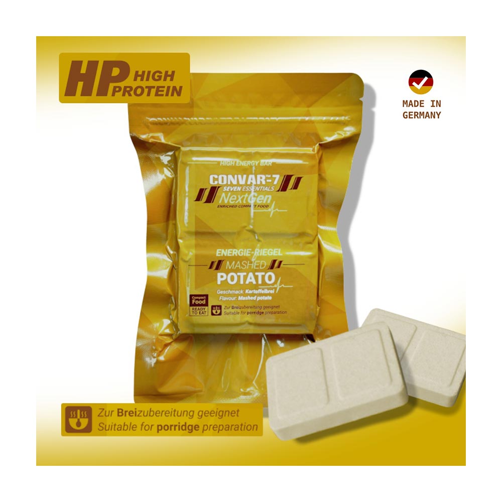 Convar-7 Riegel High Energy Bar NextGen Kartoffelbrei 120 g Langzeitlebensmittel - Ideal fr Outdoor, Notvorrat und Krisenvorsor