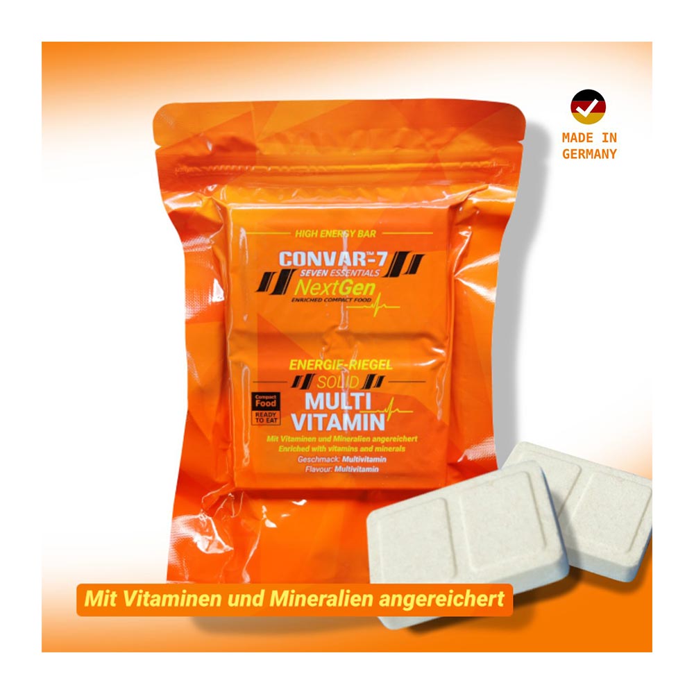 Convar-7 Riegel High Energy Bar NextGen Multivitamin 120 g Langzeitlebensmittel - Ideal fr Outdoor, Notvorrat und Krisenvorsorg