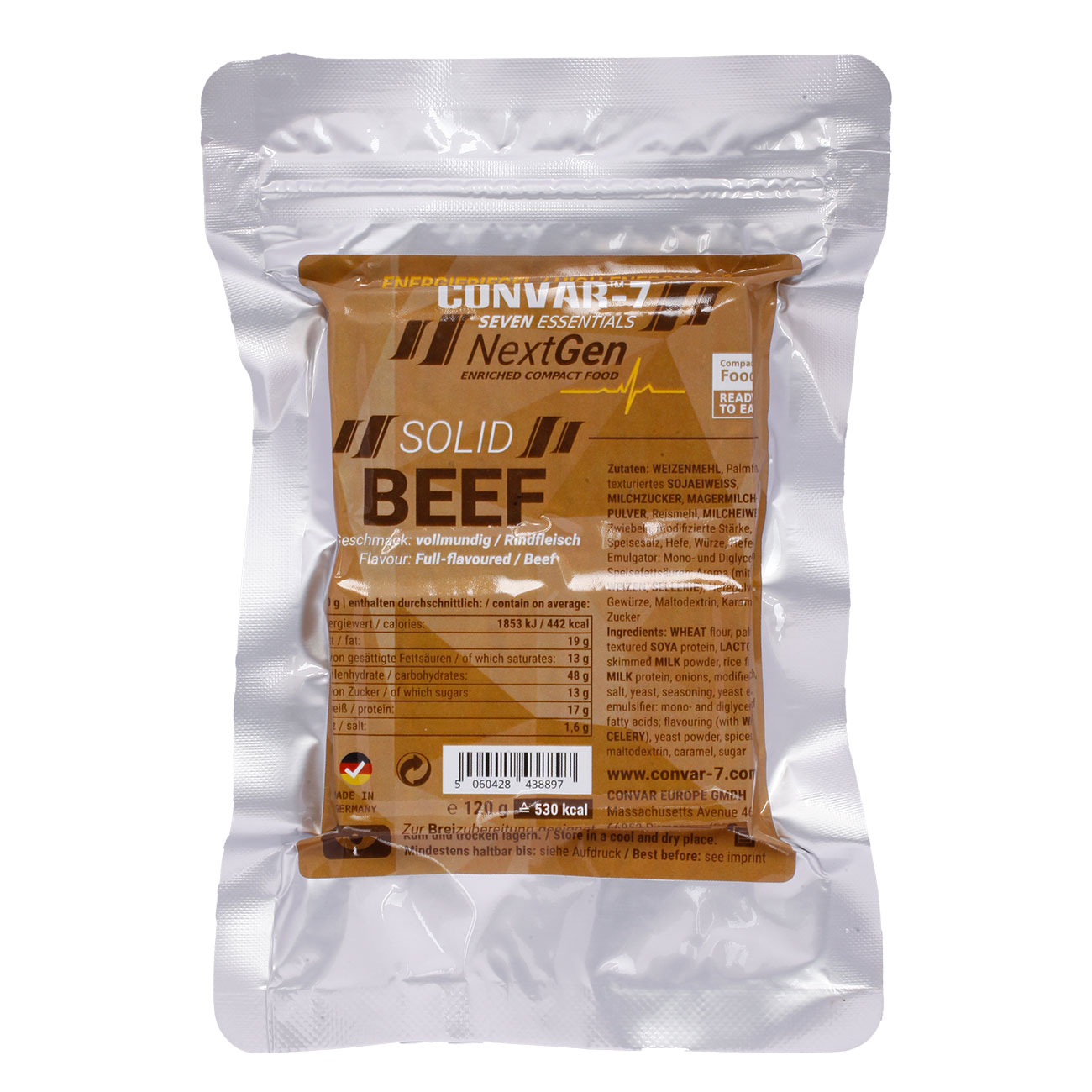 Convar-7 Riegel High Energy Bar NextGen Rindfleisch 120 g Langzeitlebensmittel - Ideal fr Outdoor, Notvorrat und Krisenvorsorge Bild 1