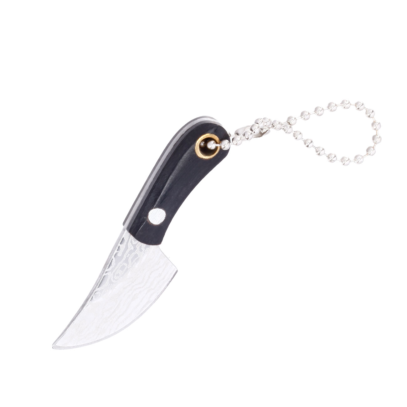 Schlsselanhnger Mini Messer Skinner silber/schwarz inkl. Kunstlederscheide