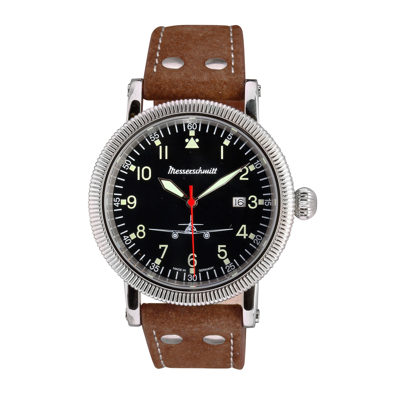 Messerschmitt Fliegeruhr ME-44L mit Wasserbffelband