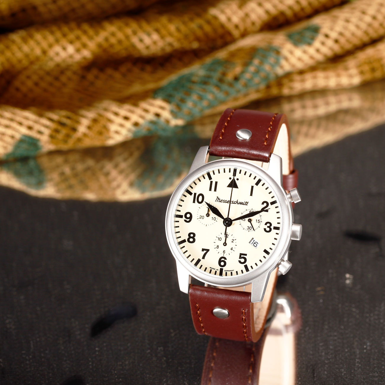 Messerschmitt Fliegerchrono ME-4544-BL mit Lederarmband Bild 1