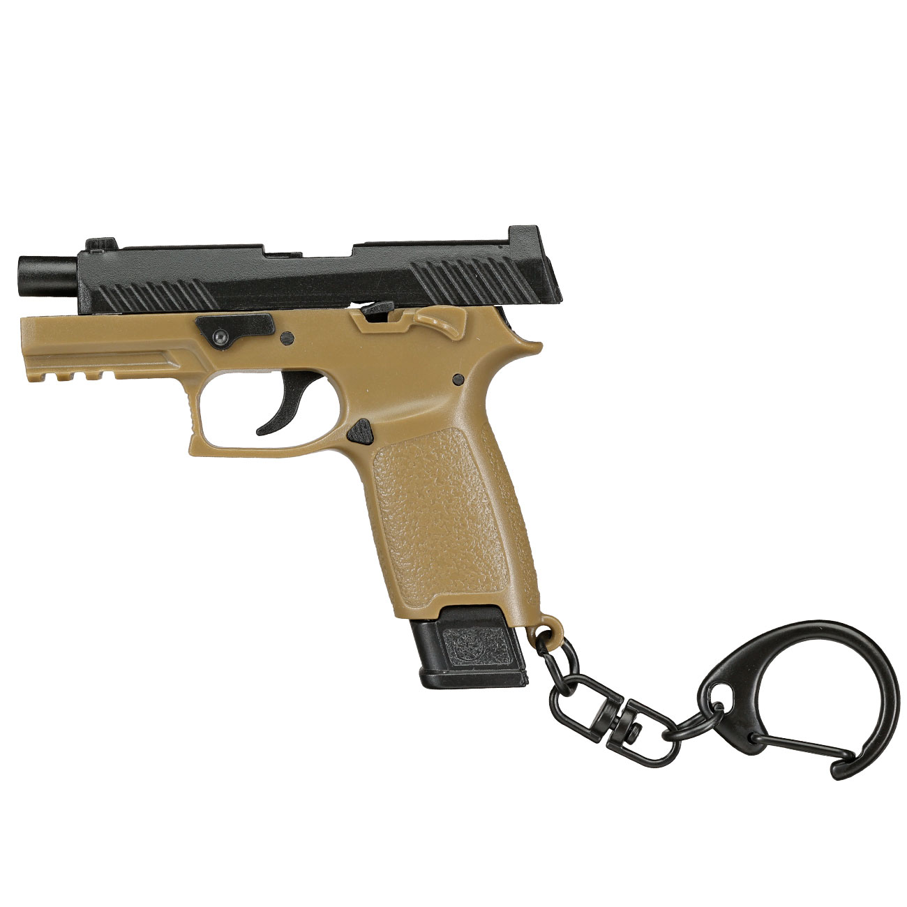 WoSport Schlsselanhnger P320 Pistole 1:4 Miniaturmodell tan/schwarz Bild 2