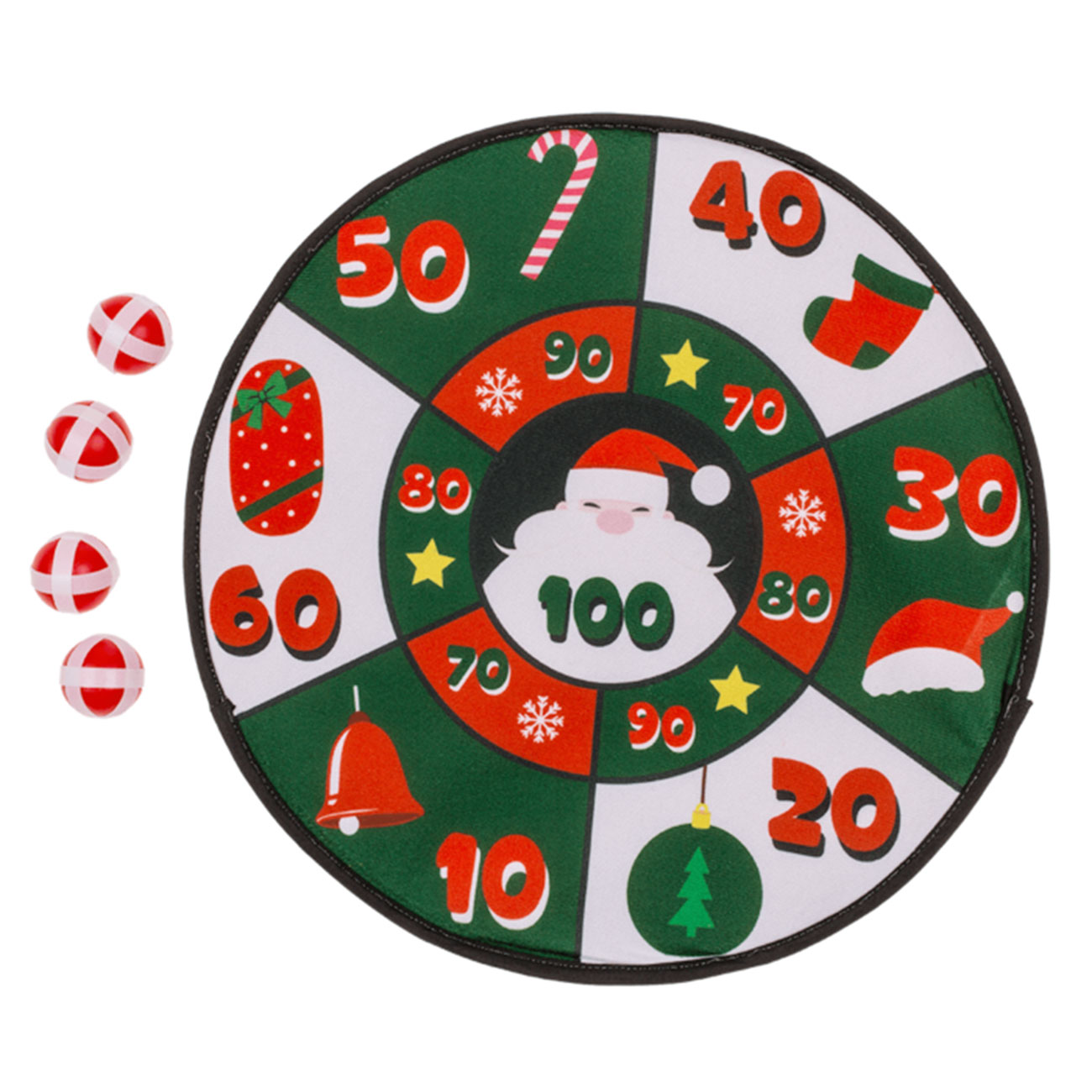 Filz Dartscheibe Weihnachten inkl. 4 Klettband-Blle