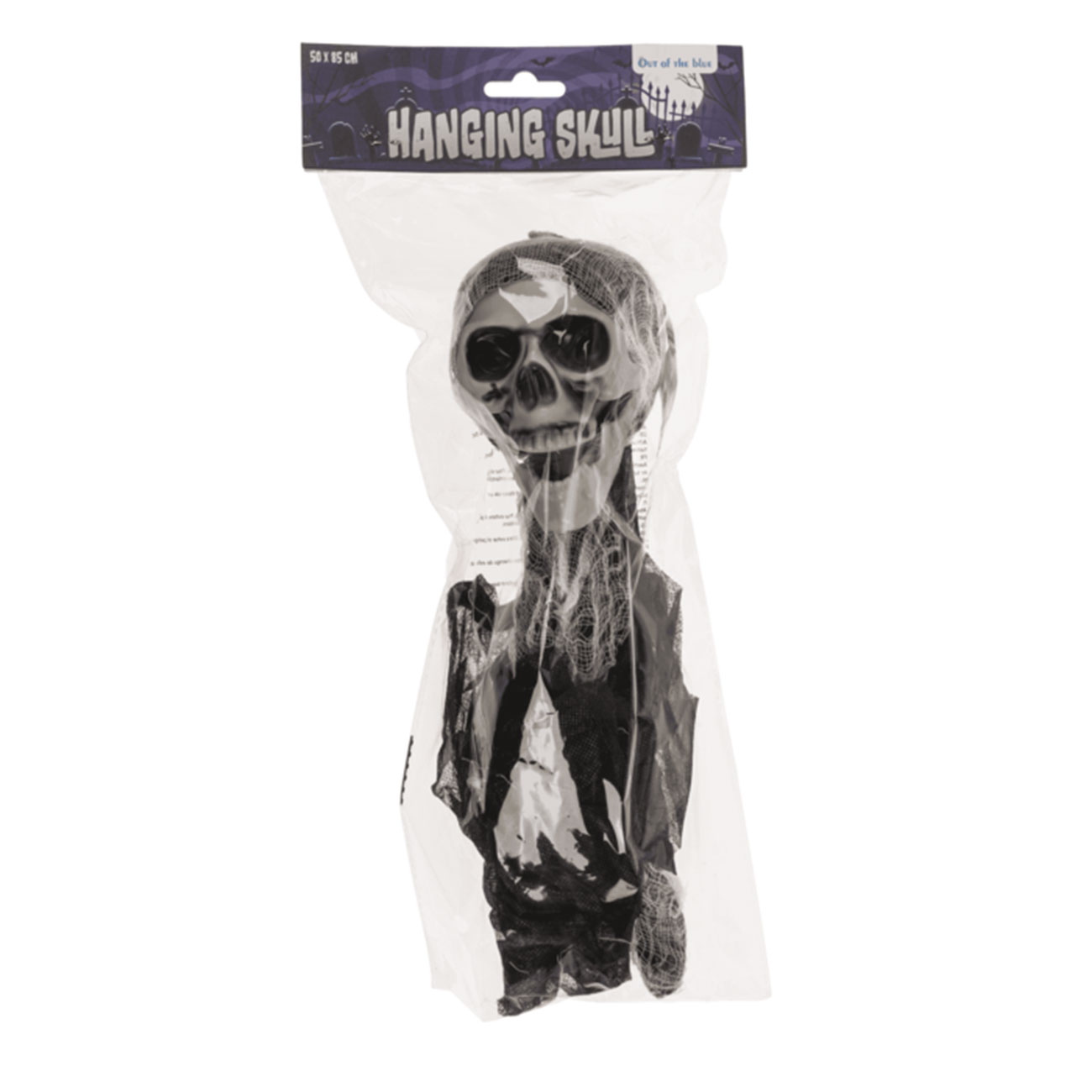 Deko Totenkopf zum aufhngen schwarz/wei 85 cm Bild 2