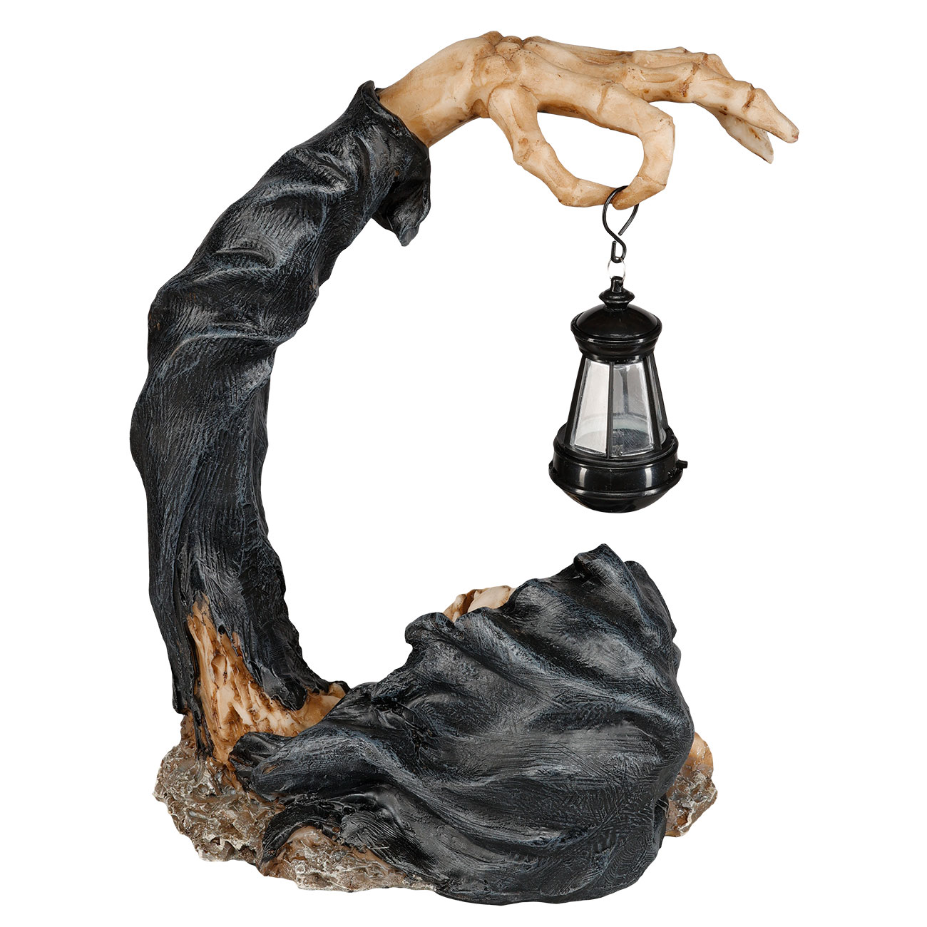 Dekofigur Reaper entsteigt Grab mit LED-Laterne 29 x 21,5 cm Bild 3