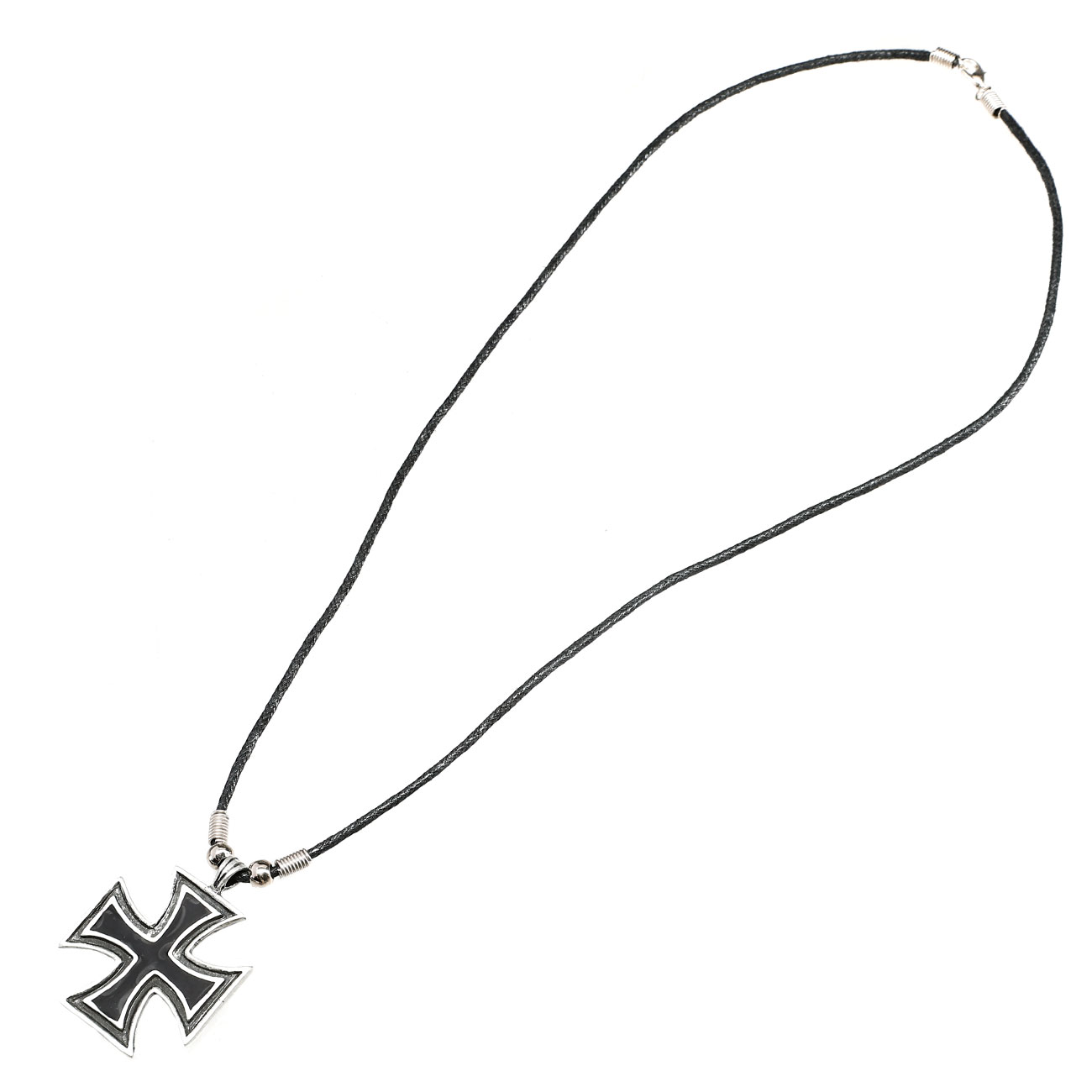 Halskette Eisernes Kreuz schwarz inkl. Baumwollkordel